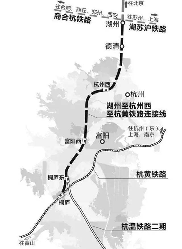 湖杭铁路连接湖州至杭州西站,途经德清境内约20千米.