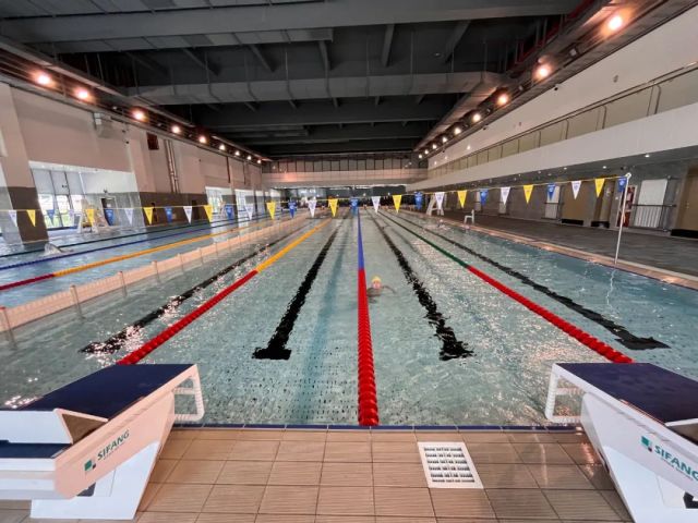 地铁4号线甬江路a口出站即达杭州全民健身中心游泳馆开放啦